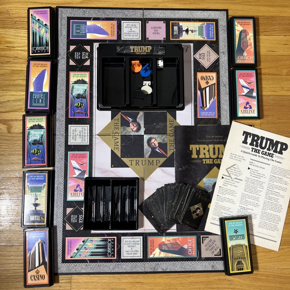 Vtg Donald‎ TRUMP The Game 1989 Board Game President Trump Board Game - No Money